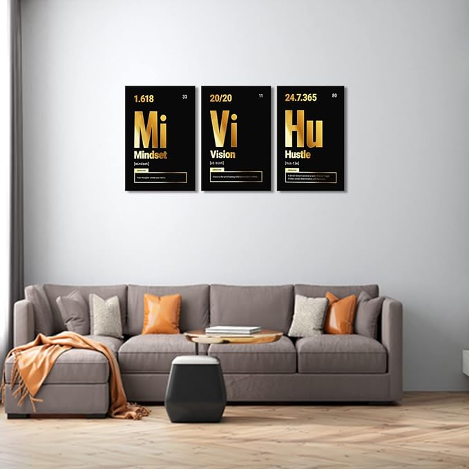 KAWAHONE Motivational Wall Art Canvas, Inspirational Quotes Grind Hustle Canvas - Image 6