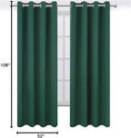 LEMOMO Dark Green Thermal Blackout Curtains/52 x 108 Inch/Set of 2 Panels Room - Image 10