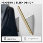 Homeforia Gold Wall Coat Hooks, High End White Wood & Gold Metal Wall Mounted - Image 3