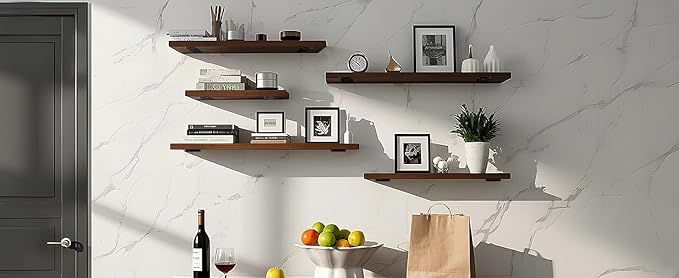 12 Pack - 5 inch Black Hidden L Shelf Bracket Iron Floating Shelf Brackets - Image 8