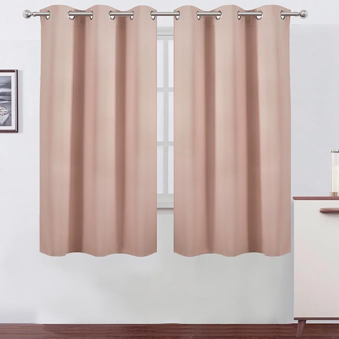 LEMOMO Blush Thermal Blackout Curtains/38 x 63 Inch/Set of 2 Panels Room by Lemomo