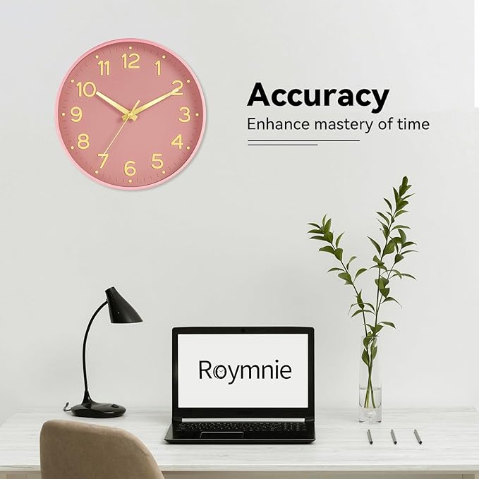 Roymnie Silent Wall Clocks Battery Operated 8 Inch-Modern Non Ticking Analog - Image 7