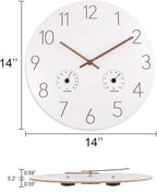 14 Inch Wall Clock, Wooden Frame Wall Clocks Decorative - Image 2