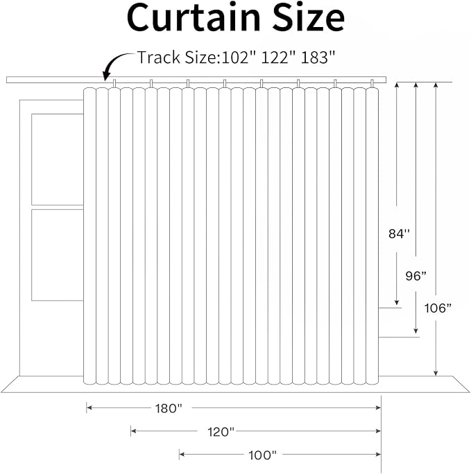 Room Divider Blackout Curtains Extra Wide Ceiling Mounted Curtains Track Sets - Image 3