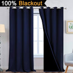 Yakamok 100% Blackout Curtains Energy Saving Thermal Insulated 2 Thick Layers - Image 2