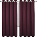 LEMOMO Burgundy Red Thermal Blackout Curtains/52 x 72 Inch/Set of 2 Panels Room - Image 2