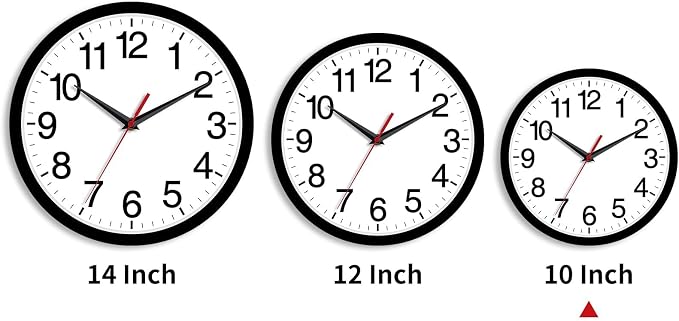 Rohioue Wall Clock Modern 10 Inch Black Battery Operated Silent Non Ticking - Image 3