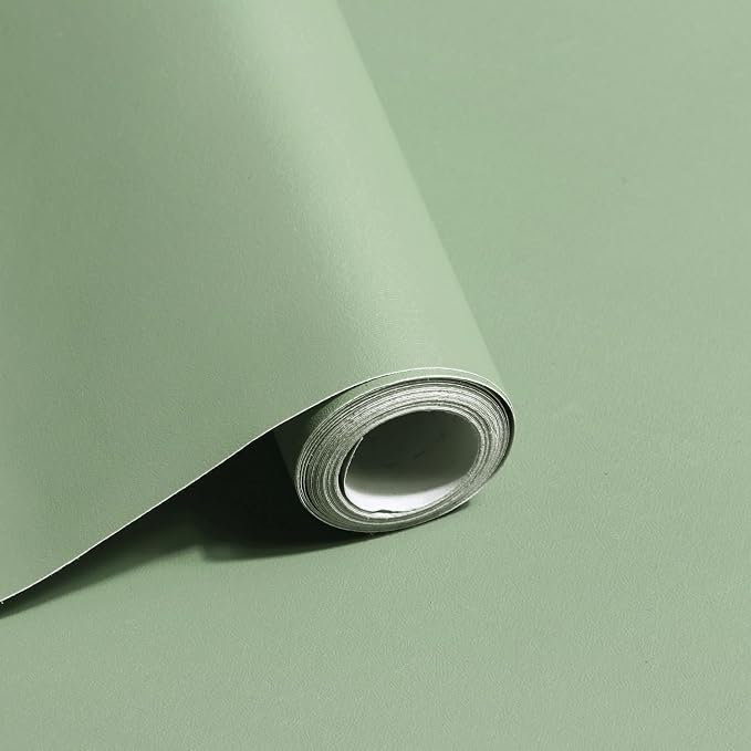 Safiyya 118"x17.7" Light Green Peel and Stick Wallpaper Green Contact Paper by SAFIYYA