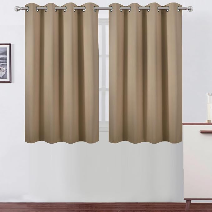 LEMOMO Natural Thermal Blackout Curtains/52 x 45 Inch/Set of 2 Panels Room by Lemomo