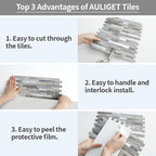 AULIGET 40 Sheets Peel and Stick Backsplash, Distressed Wood Look PVC Wall - Image 7