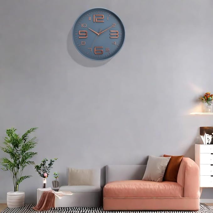 12 inch Silent and Non tick Battery Powered Quartz Round Wall Clock, Suitable - Image 4