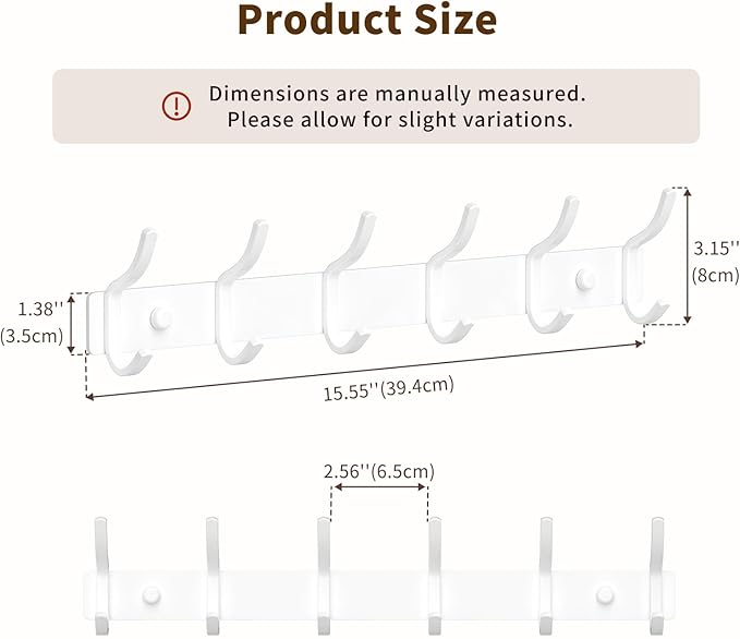 GWAAZXGZ White Wall Mounted Coat Rack - Image 6
