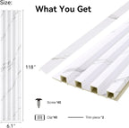 8-Pack WPC Wall Panels 118’’ x 6.1’’ 3D Slat Wall Panel Acoustic Wall Paneling - Image 2