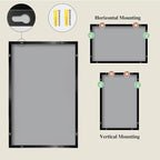 Koonmi Black Mirrors for Wall, 26x38 Inch Bathroom Mirror, Rectangular Wall - Image 8
