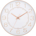 HZDHCLH Modern Wall Clocks Battery Operated, 10 inch White and Rosegold Clock by HZDHCLH