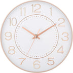 HZDHCLH Modern Wall Clocks Battery Operated, 10 inch White and Rosegold Clock by HZDHCLH