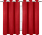 LEMOMO Blackout Curtains 38 x 54 inch/Bright Red Curtains Set of 2 - Image 2