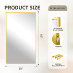 FICTOR Bathroom Vanity Mirror-Gold, 60x30 Inch, Shatterproof & Anti-Rust - Image 2