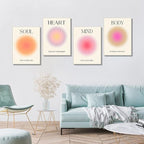 Framed Art Angel Halo Aesthetics Poster Set of 4 Pieces Colorful Aura Gradient - Image 7