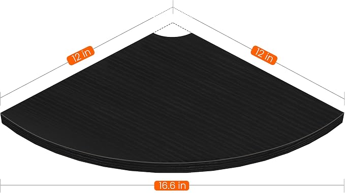Homode Corner Floating Shelves, 2 Tier Curved Corner Hanging Shelving - Image 3