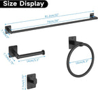 KLJKPA 4 Pieces Bathroom Hardware Set, 32 inch Towel Bar, Matte Black Bathroom - Image 7