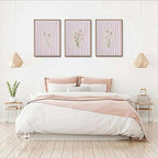 KISSFOX 3 Piece Floral Framed Wall Art Pink Wildflower Canvas Wall Art Flower - Image 7