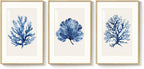 Large Framed Blue Coastal Coral Wall Art - Image 8