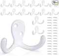 15Pack Coat Hooks Wall Hooks for Hanging, Heavy Duty Double Prong Metal Hook by CBWLWJ