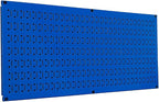 Wall Control Pegboard 16in x 32in Horizontal Blue Metal Pegboard Tool Board by Wall+Control