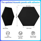18 Pack Acoustic Panels-12"X10"X 0.4" Self-Adhesive Soundproof Wall Panels - Image 5