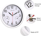 8 Inch White Wall Clock, Sweep Silent Movement Accurate Clocks - Image 3