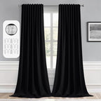 MIULEE Back Tab Blackout Curtains 120 Inch Long 2 Panels Set by MIULEE