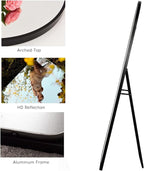 Arched Mirror - Full Length, Standing or Wall Mounted, Aluminum Frame - Black - Image 4