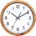 NUOVO 10 Inch Wooden Round Wall Clock Silent & Non-Ticking Retro Wall Clock by Unknown