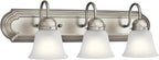Kichler 24" 3-Light Vanity Bath Light in Brushed Nickel, Modern Bathroom Light by Kichler