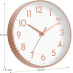 Mosewa Wall Clock 10 Inch, Battery Operated Silent Non-Ticking Modern Analog - Image 3