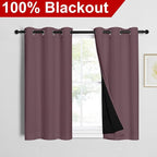 NICETOWN Dry Rose 100% Blackout Curtains 45 inches Long, 2 Thick Layers - Image 2