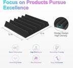JBER Acoustic Panels Studio Foam Wedges Fireproof Soundproof Padding Wall - Image 2
