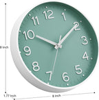 Roymnie Wall Clock Green, Silent Wall Clocks Battery Operated 8 Inch-Modern Non - Image 3