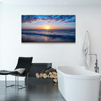 Wapluam Beach Wall Art Blue Sea Coastal Sunset Natural Scenery Picture Print On - Image 5