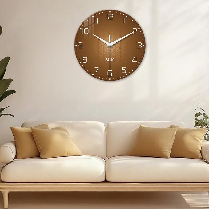 XNM 24 Inch Brown Wall Clock Analog Large Wall Clocks - Image 2