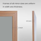 Amorho Bathroom Mirror, 48 X36 Inch Wall Mirror, Walnut Wood Grain Metal Framed - Image 3