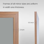 Amorho Bathroom Mirror, 60 X36 Inch Wall Mirror, Walnut Wood Grain Metal Framed - Image 3