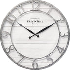 Presentime & Co 21" Farmhouse Series Wall Clock, Shiplap Style, Raised 3D by Presentime
