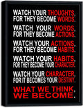 Pyradecor Black Framed Canvas Wall Art Inspirational Poster Office Positive by Pyradecor