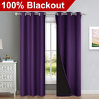 NICETOWN Room Warming Blackout Curtains 80 inches Long, Royal Purple, 2 Pieces - Image 2