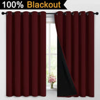 Yakamok 100% Blackout Curtains for Living Room, Noise Reducing Drapes, Thermal - Image 2