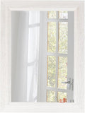 Small Rustic White Bathroom Mirror, 11.8x15.8inch Wooden Frame Rectangle Wall by Unknown
