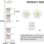 Fixwal 7 Tier Wall Mounted Shelf Set of 2 White Lack Wall Shelf - Image 3