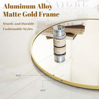 VooBang Gold Round Bathroom Mirror, 30 inch Circle Wall Mounted Hanging Mirror - Image 4
